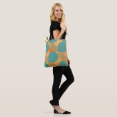 Teal, Beige und Orange im Retro-Look-Muster Tasche (Am Model)