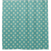 Teal Big Polka Dot Pattern Duschvorhang (Vorderseite)