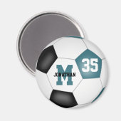 teal black boys girls soccer team colors magnet (Vorderseite/Rückseite)