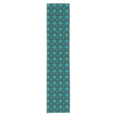 Teal Black Buffalo Heart Plaid Table Runner Kurzer Tischläufer (Vorderseite)