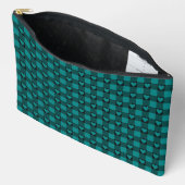 Teal Black Buffalo Heart Plaid Zubehörtasche (Offen)