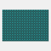 Teal Black Büffel-Herz-Karopapier Geschenkpapier Set (Vorderseite 2)