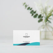 Teal Black Waves Design Professional Visitenkarte (Stehend Vorderseite)