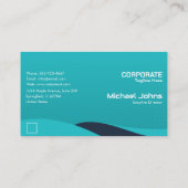 Teal Black Waves Design Professional Visitenkarte (Rückseite)