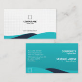 Teal Black Waves Design Professional Visitenkarte (Vorne/Hinten)