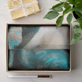 Teal Blanket Silver Wolf Portrait Seidenpapier (Geschenk)