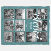 Teal Blessed Photo Collage Blanket Fleecedecke (Vorderseite (Horizontal))