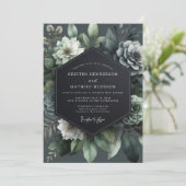 Teal Bloom Hochzeit Einladung (Stehend Vorderseite)