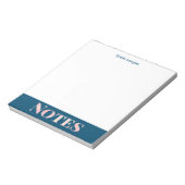 Teal Blue and Blush Notes Personalized Notepad Notizblock (Rotiert)