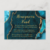Teal Blue and Gold Agate Honeymoon Fund Begleitkarte (Vorderseite)