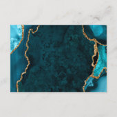Teal Blue and Gold Agate Honeymoon Fund Begleitkarte (Rückseite)