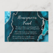 Teal Blue and Silver Agate Honeymoon Fund Begleitkarte (Vorderseite)