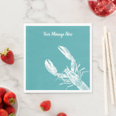 Teal Blue and White Lobster Personalized Serviette (Beispiel)