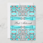 Teal Blue Bat Mitzvah Einladung (Vorderseite)