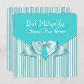 Teal Blue Bat Mitzvah Einladung (Vorne/Hinten)
