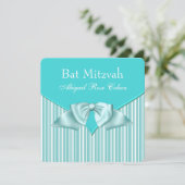 Teal Blue Bat Mitzvah Einladung (Stehend Vorderseite)