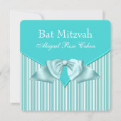 Teal Blue Bat Mitzvah Einladung (Vorderseite)