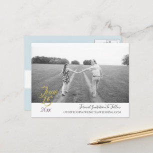 Teal Blue Bouquet Hochzeitssuite - Termin vormerke Postkarte