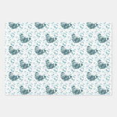 Teal Blue Butterflies Birthday Geschenkpapier Set (Vorderseite 3)