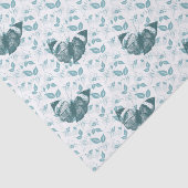 Teal Blue Butterflies Birthday Seidenpapier (Ausschnitt)