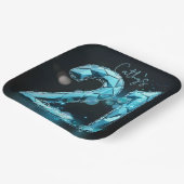 Teal Blue Diamond Crystal 21st Birthday Black Pappteller (Gewinkelt)