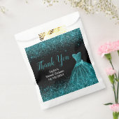 Teal Blue Dress Faux Glitter Sweet 16 Birthday Geschenktütchen (Versiegelt)