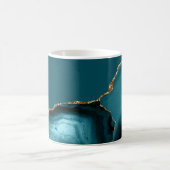 Teal Blue Gold Agate Kaffeetasse (Mittel)
