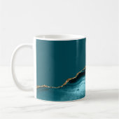Teal Blue Gold Agate Kaffeetasse (Links)