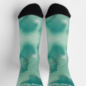 Teal Blue Green Marble | Custom Name Socken (Oben)