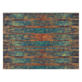 Teal Blue Green Orange Busy Abstract Tablecloth Tischdecke (Vorderseite (Horizontal))