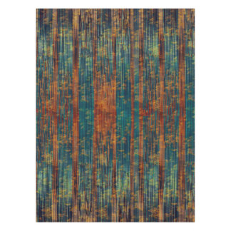 Teal Blue Green Orange Busy Abstract Tablecloth Tischdecke
