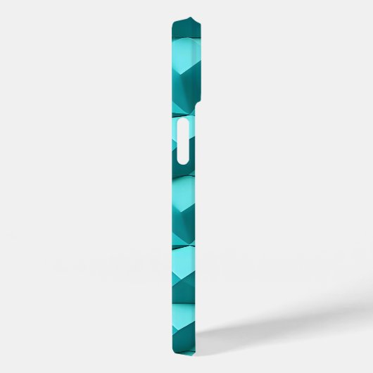 Teal Blue iPhone Case Minimalist 3D Design Trendy (Rückseite / Rechts)