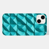 Teal Blue iPhone Case Minimalist 3D Design Trendy (Rückseite (Horizontal))