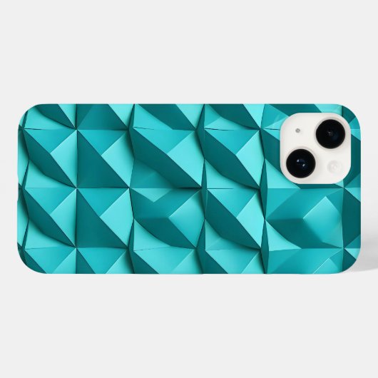 Teal Blue iPhone Case Minimalist 3D Design Trendy (Rückseite (Horizontal))