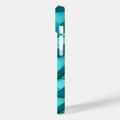 Teal Blue iPhone Case Minimalist 3D Design Trendy (Rückseite / Links)