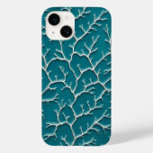 Teal Blue iPhone Case with Vein Texture (Rückseite)
