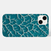 Teal Blue iPhone Case with Vein Texture (Rückseite (Horizontal))