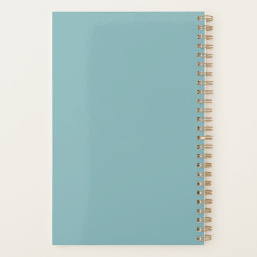Teal Blue "Just Breathe" Daily Planner Planer (Rückseite)