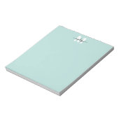 Teal Blue Monogram Notizblock (Rotiert)