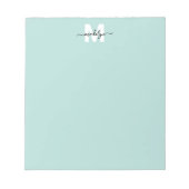 Teal Blue Monogram Notizblock (Vorderseite)