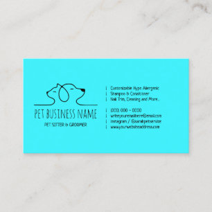 Teal Blue Petsitter Hund und Katze Logo Veterinär Visitenkarte
