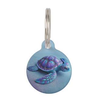 Teal Blue Purple Turtle Colorful Sea Turtle Haustiermarke