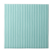 Teal Blue Stripes Fliese (Vorderseite)