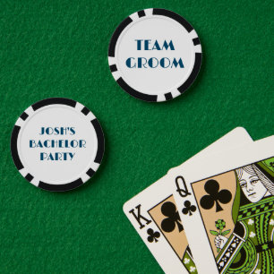 Teal Blue Team Bräutigam Junggesellenabschied Pokerchips