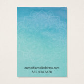 Teal Blue Watercolor Mandala Earring Display Cards (Rückseite)