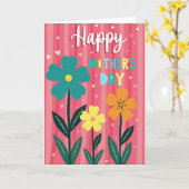 Teal-Blumen-Muttertagskarte Karte (Gelbe Blume)