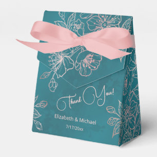 Teal Blush Pink Benutzerdefinierte Hochzeit Geschenkschachtel