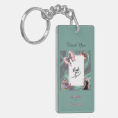 Teal & Blush Wedding Acrylic Keychain  Schlüsselanhänger (Vorderseite links)