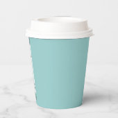 Teal & Blush Wedding Paper Cups Pappbecher (Rückseite)