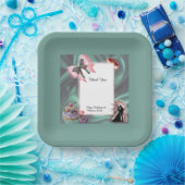 Teal & Blush Wedding Paper Plates Pappteller (Party)